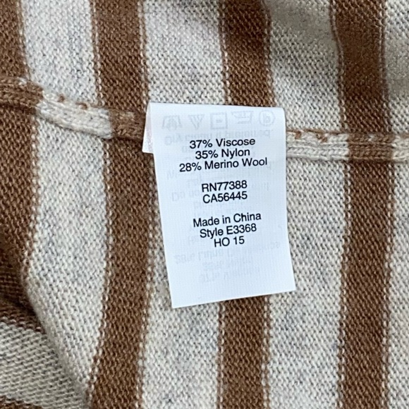 J. CREW Merino Wool Blend Brown Jewels Striped Lightweight Sweater Women’s Small - Picture 9 of 12